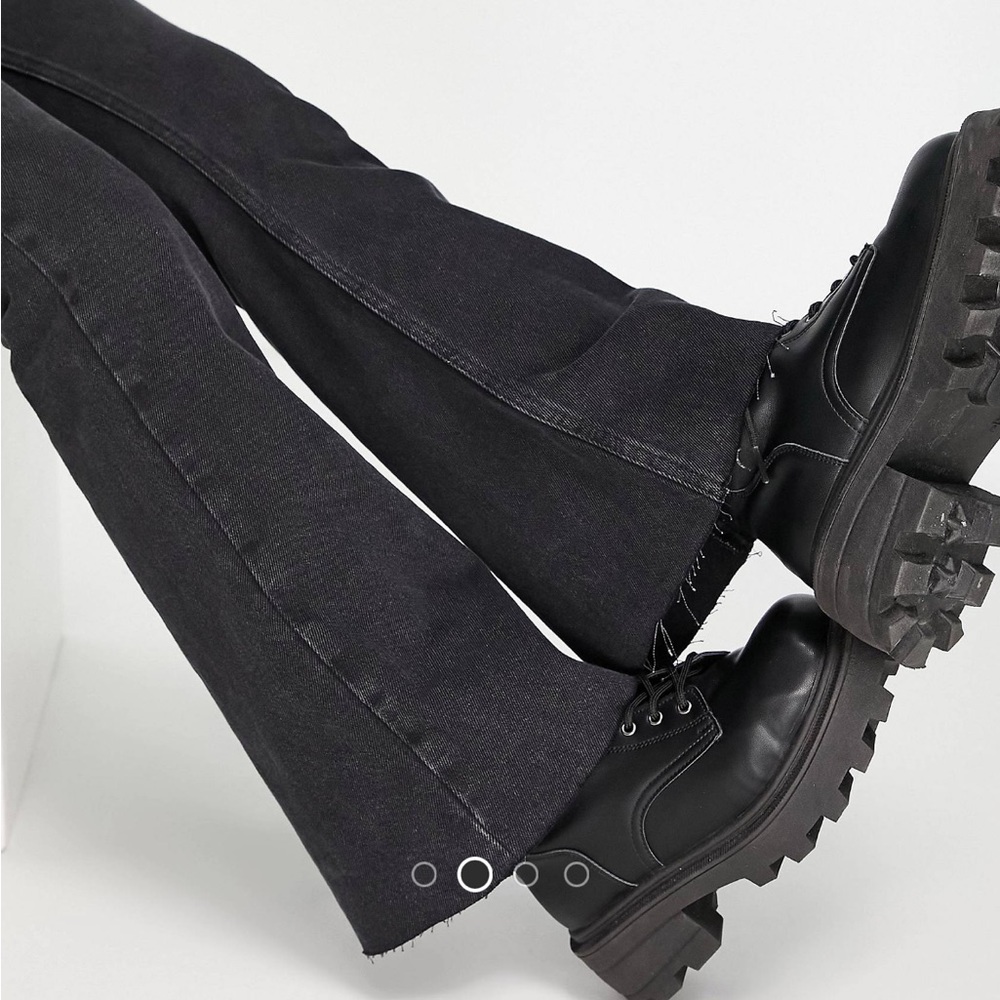 Wide leg black denim